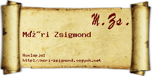 Móri Zsigmond névjegykártya
